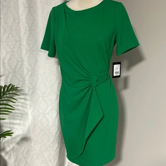 green emerald velvet dress Dkny Sheath Dress